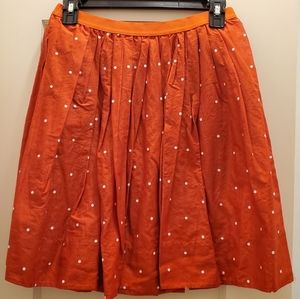 NEW Uniqlo a-line polka dot skirt orange - Sz S/M